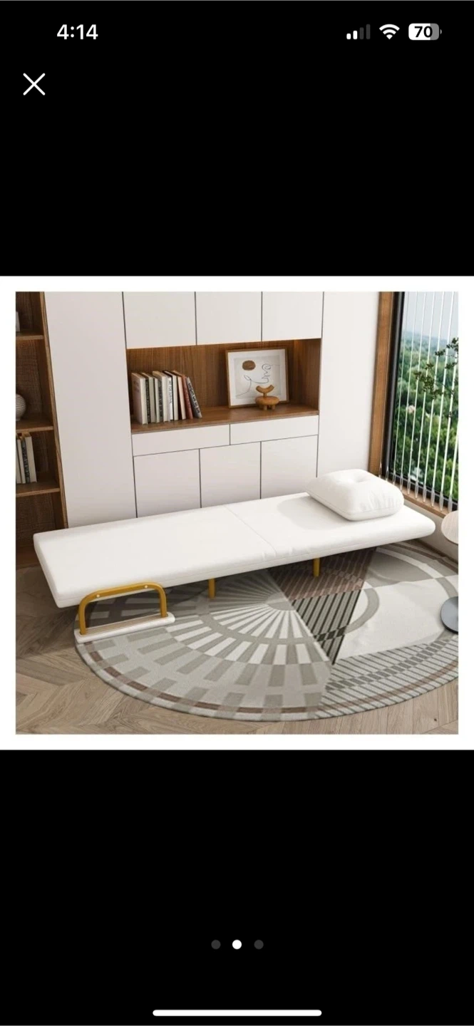 White Convertible Sofa Bed Chair - photo 2