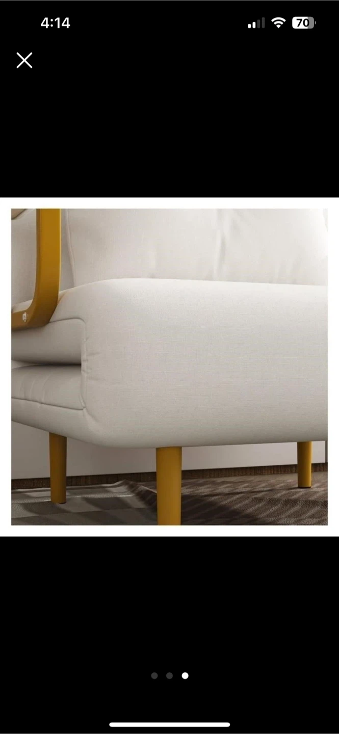 White Convertible Sofa Bed Chair - photo 3
