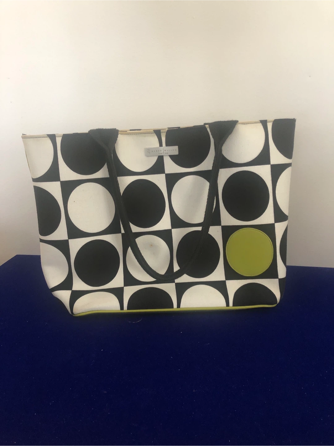 Karen Millen Tote Bag - Black & White Circle Pattern