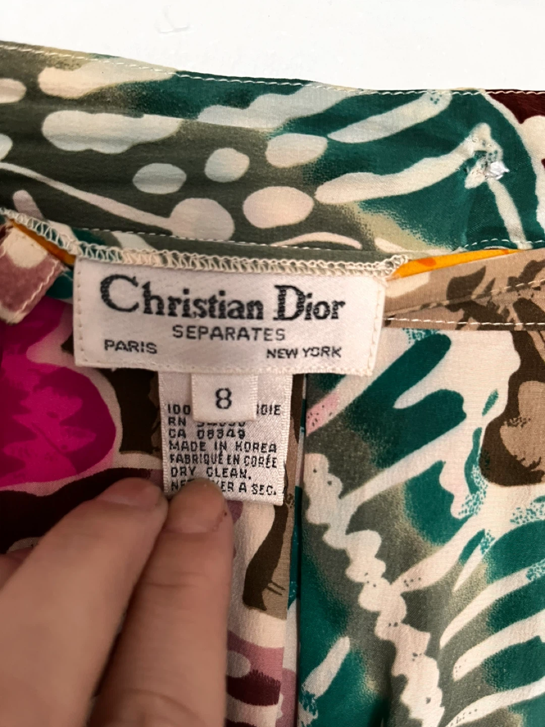 Christian Dior Separates Floral Print Silk Skirt Size 8 - photo 2