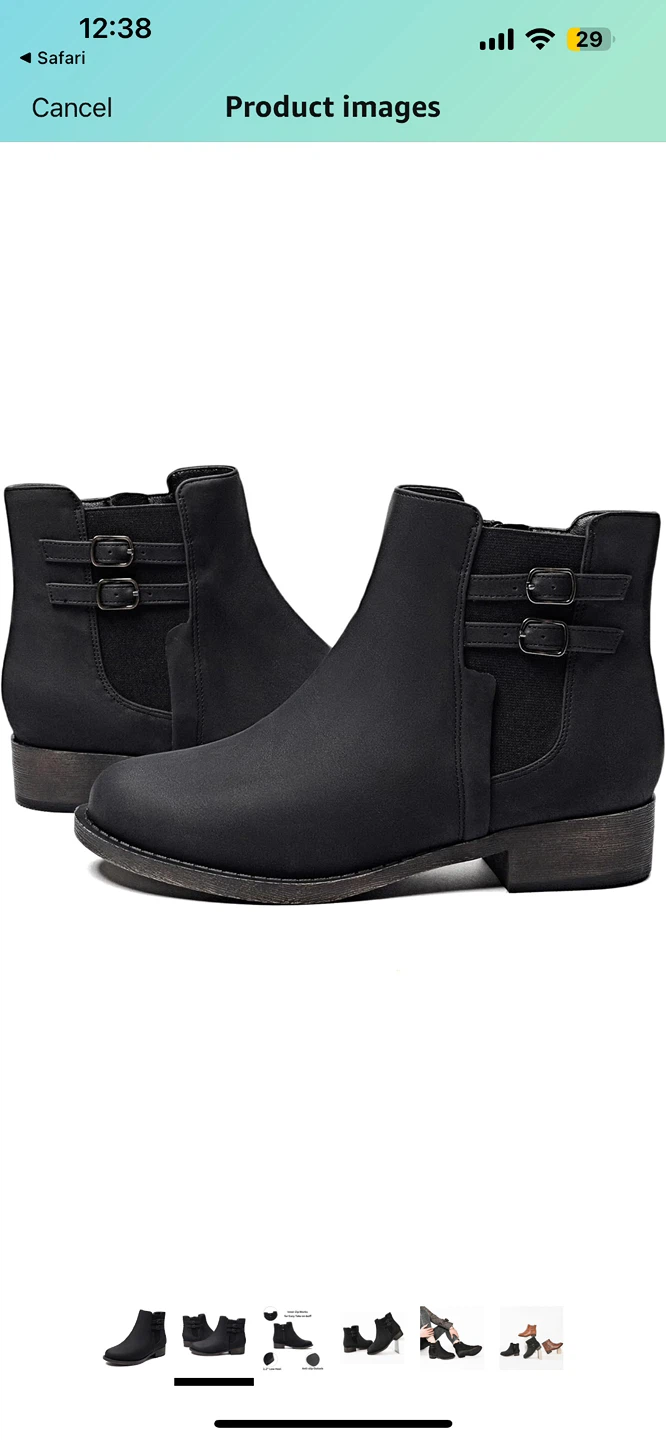Black Ankle Boots with Buckles size 9