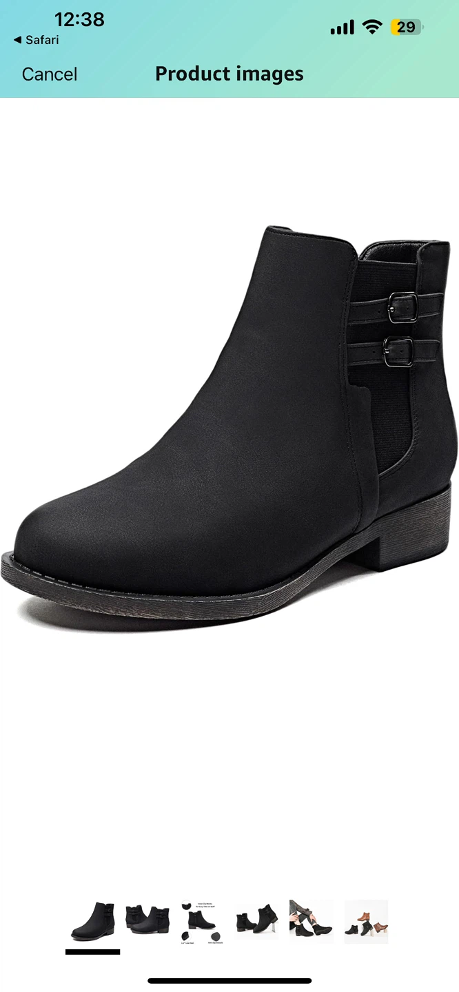 Black Ankle Boots with Buckles size 9 - photo 2