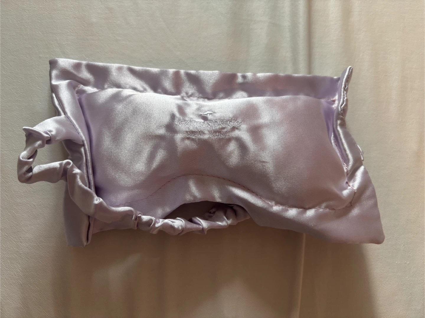 Kate Spade Lavender Satin Eye Mask with Pouch