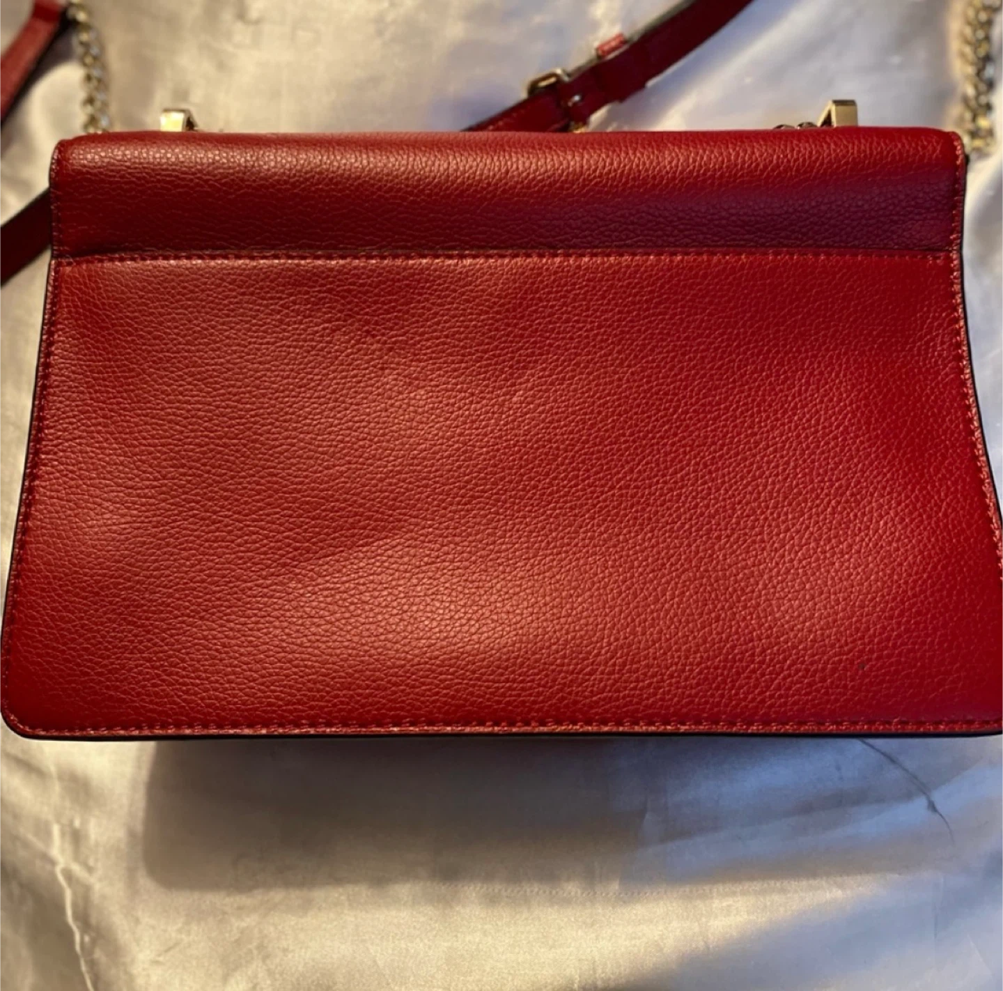 DKNY Red Leather Shoulder Bag with Gold Chain - photo 3
