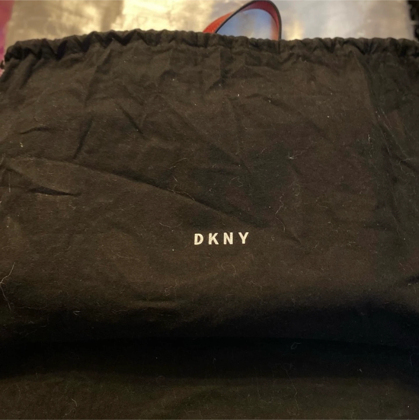 DKNY Red Leather Shoulder Bag with Gold Chain - photo 2