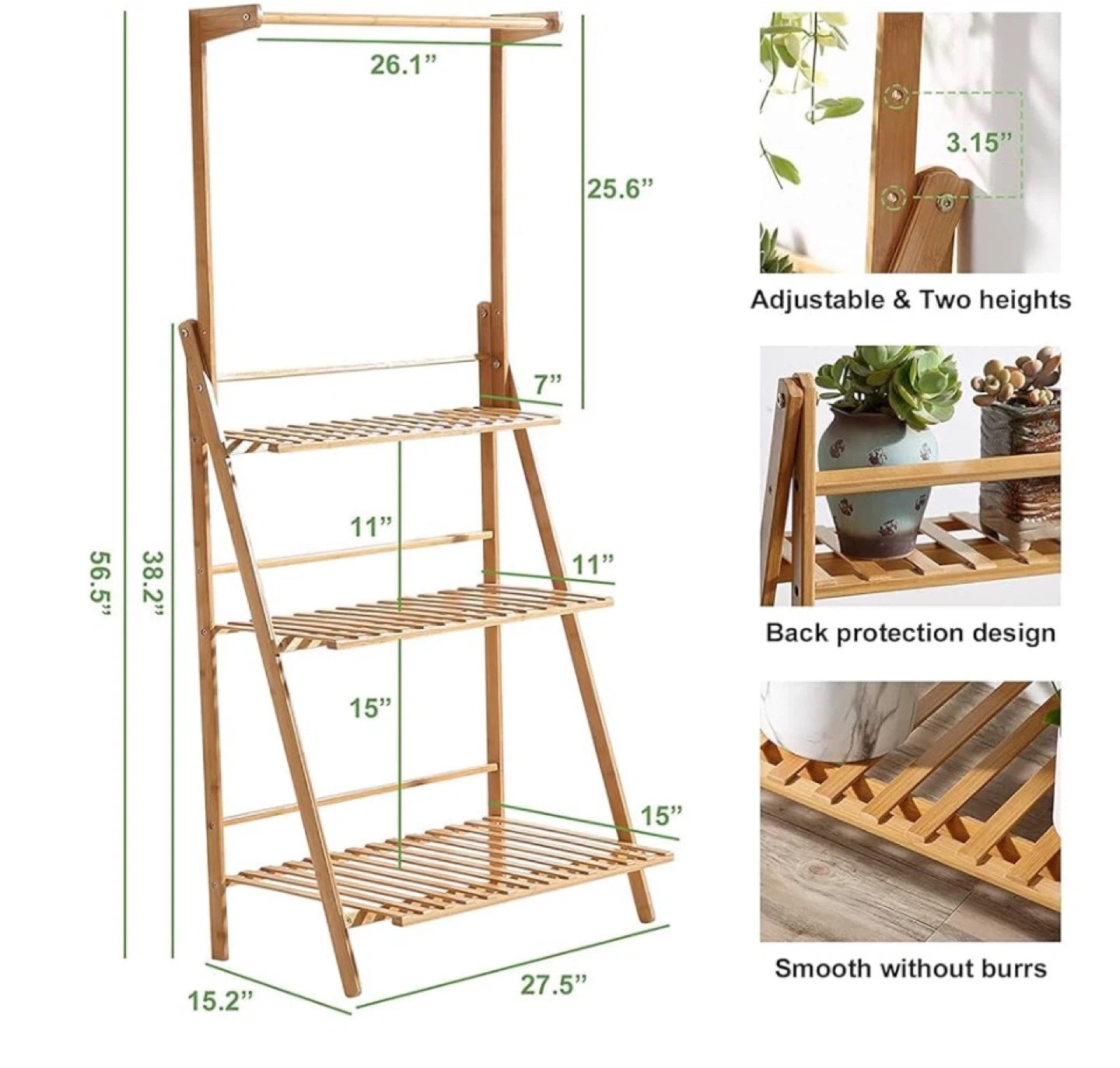Bamboo Tiered Plant Stand - photo 5