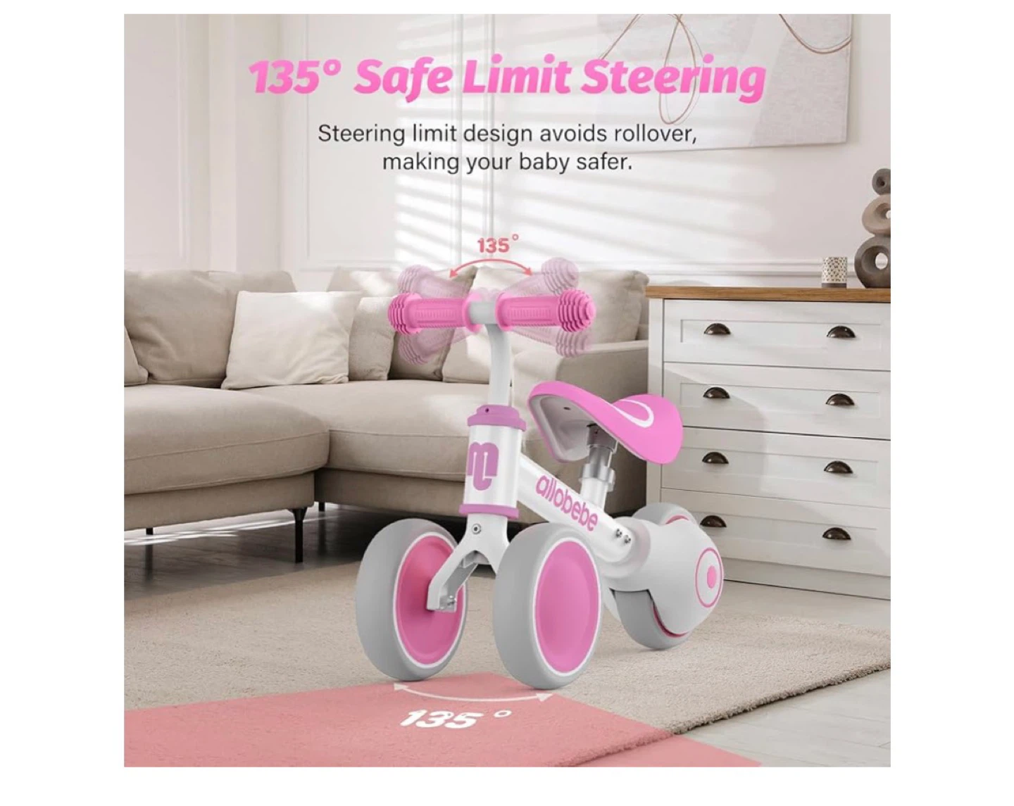 Allobébé Balance Bike - Pink/White - photo 3