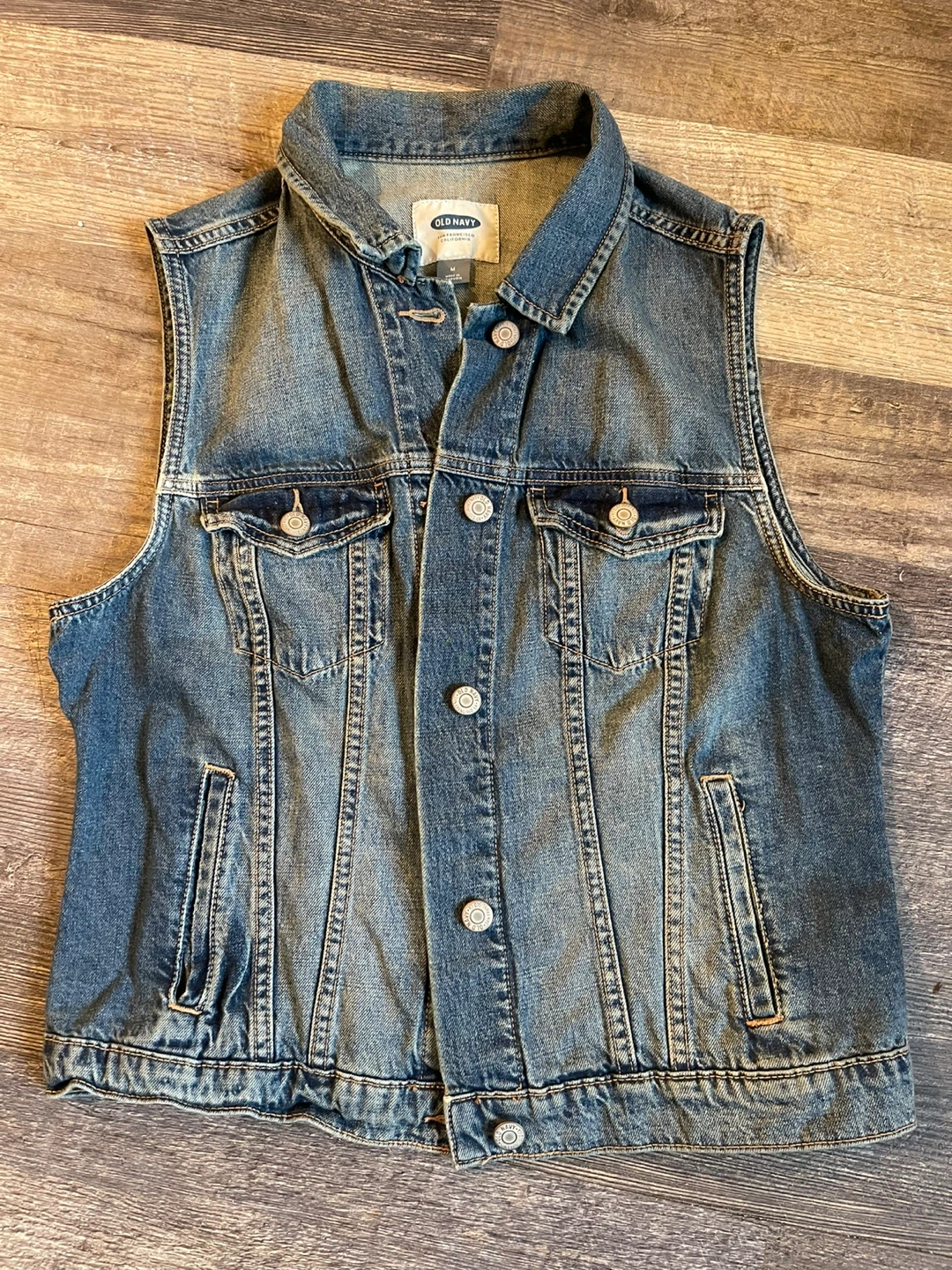 Old Navy Women's Blue Denim Vest M - photo 4