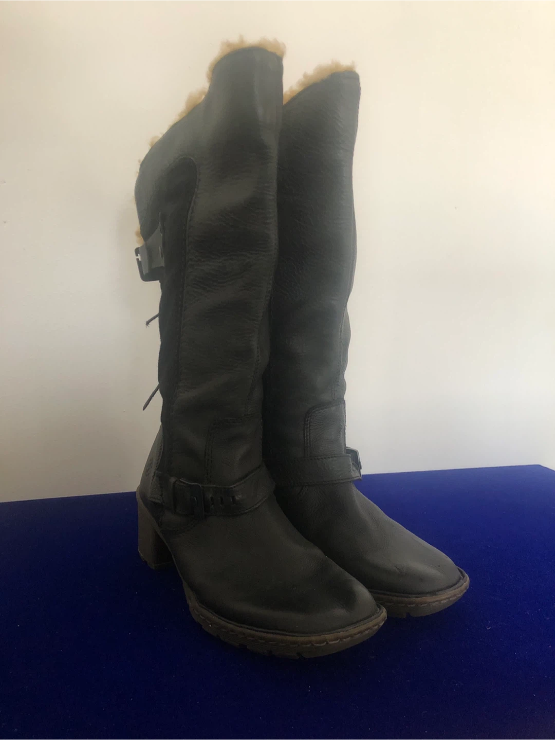 Dr. Martins Tall Leather Boots with Fur Lining - photo 2