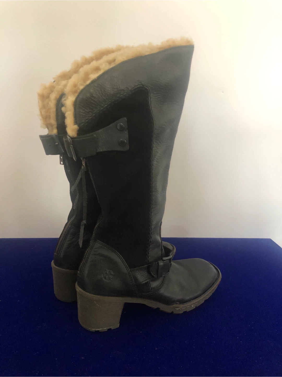 Dr. Martins Tall Leather Boots with Fur Lining