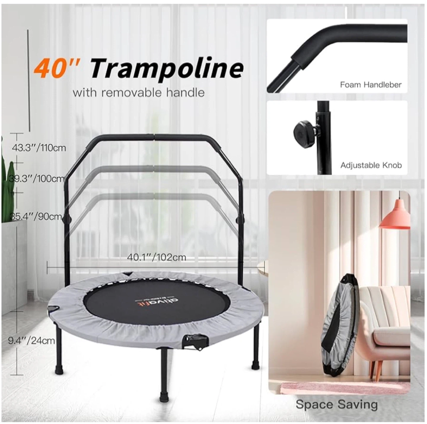40" Ativafit Trampoline with Removable Handle - photo 3