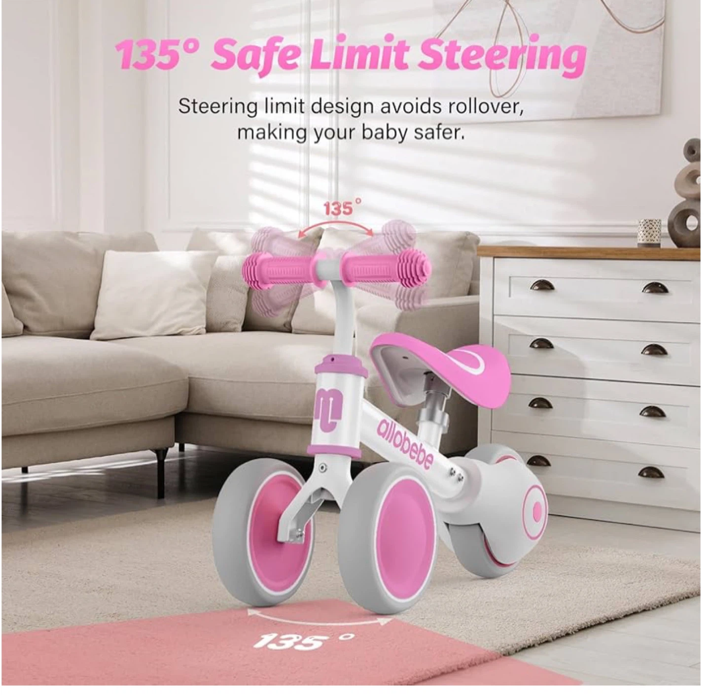 Pink & White Balance Bike for Toddlers - photo 3