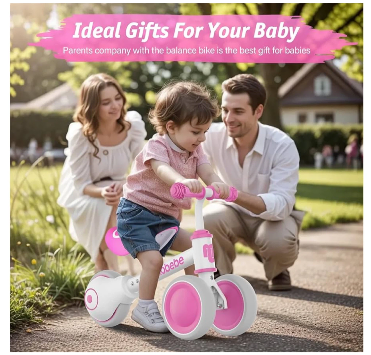 Pink & White Balance Bike for Toddlers - photo 2