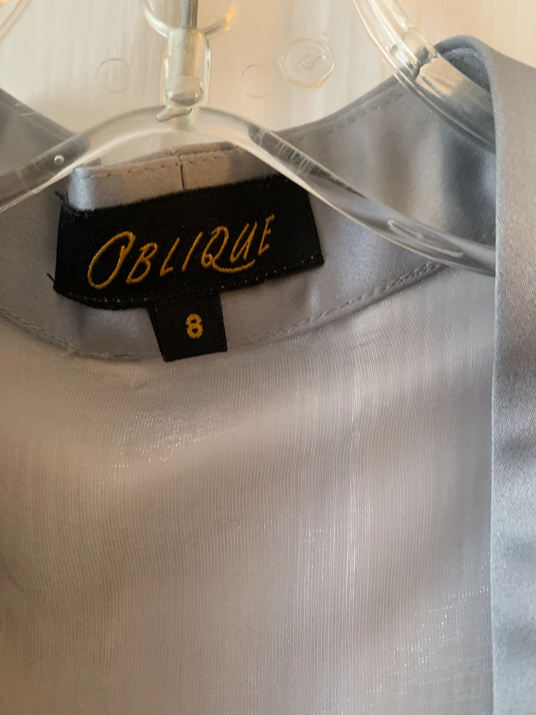 OBLIQUE Grey Sheer Jacket and Dress Set - Size 8 - photo 5
