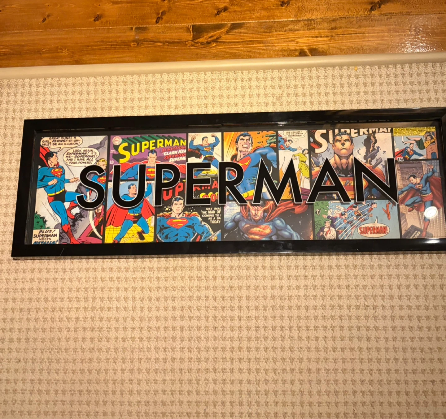 Superman Comic Panel Framed Art