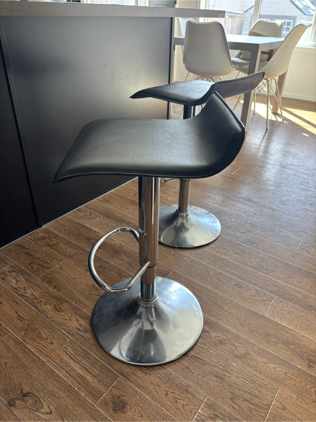 Set of 3 - Adjustable Black Bar Stools - photo 2