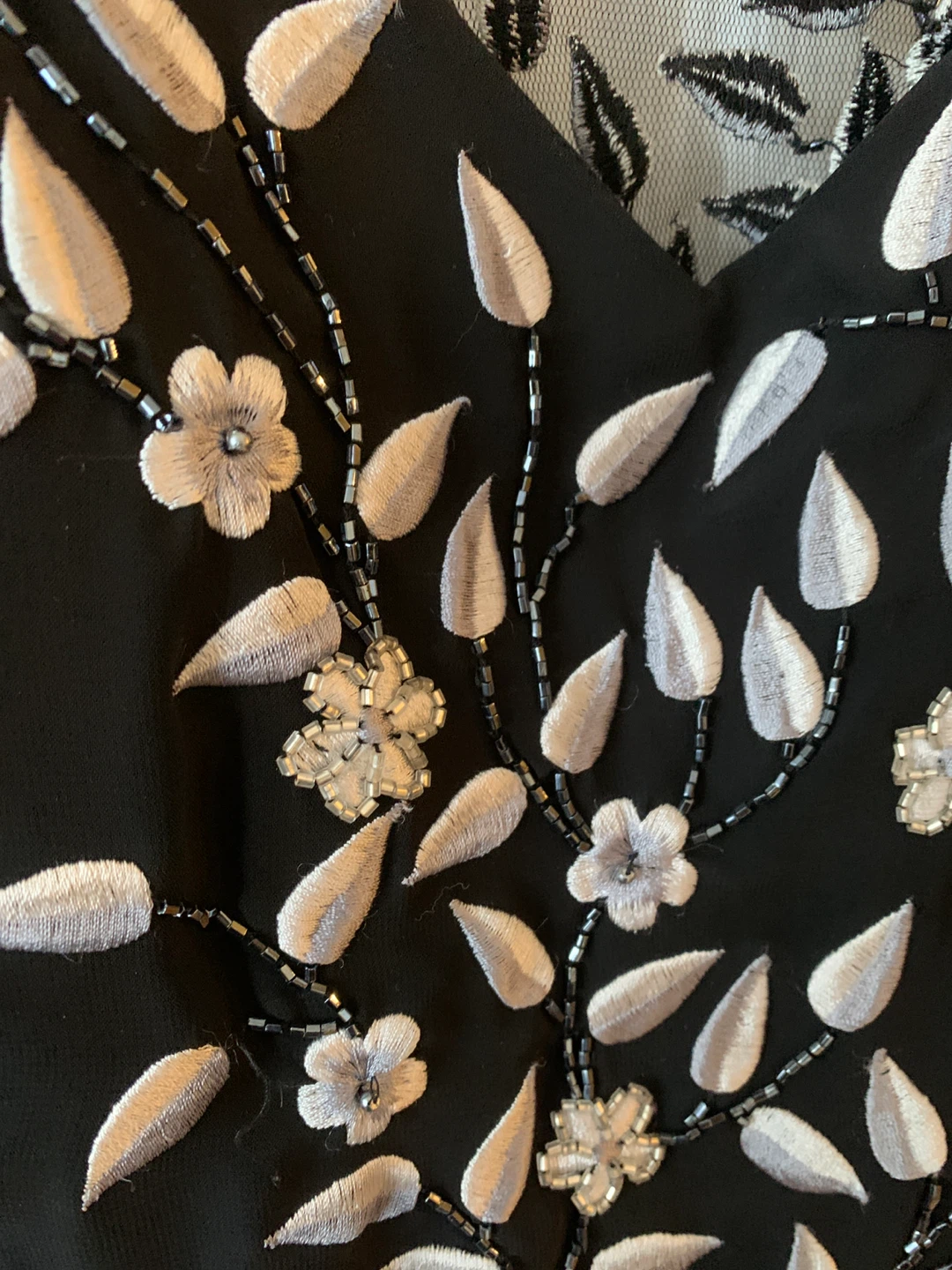 Black Beaded Floral Maxi Dress - photo 3