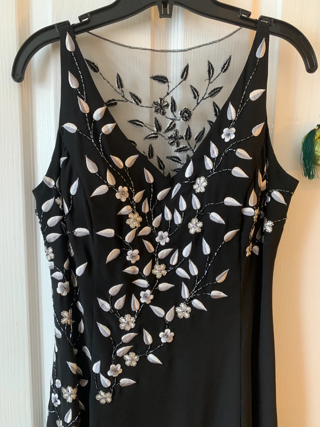 Black Beaded Floral Maxi Dress - photo 2