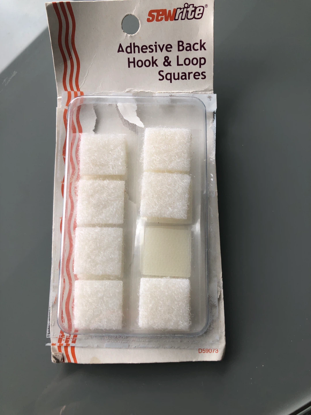 Sewrite Adhesive Back Hook & Loop Squares - 12 Sets