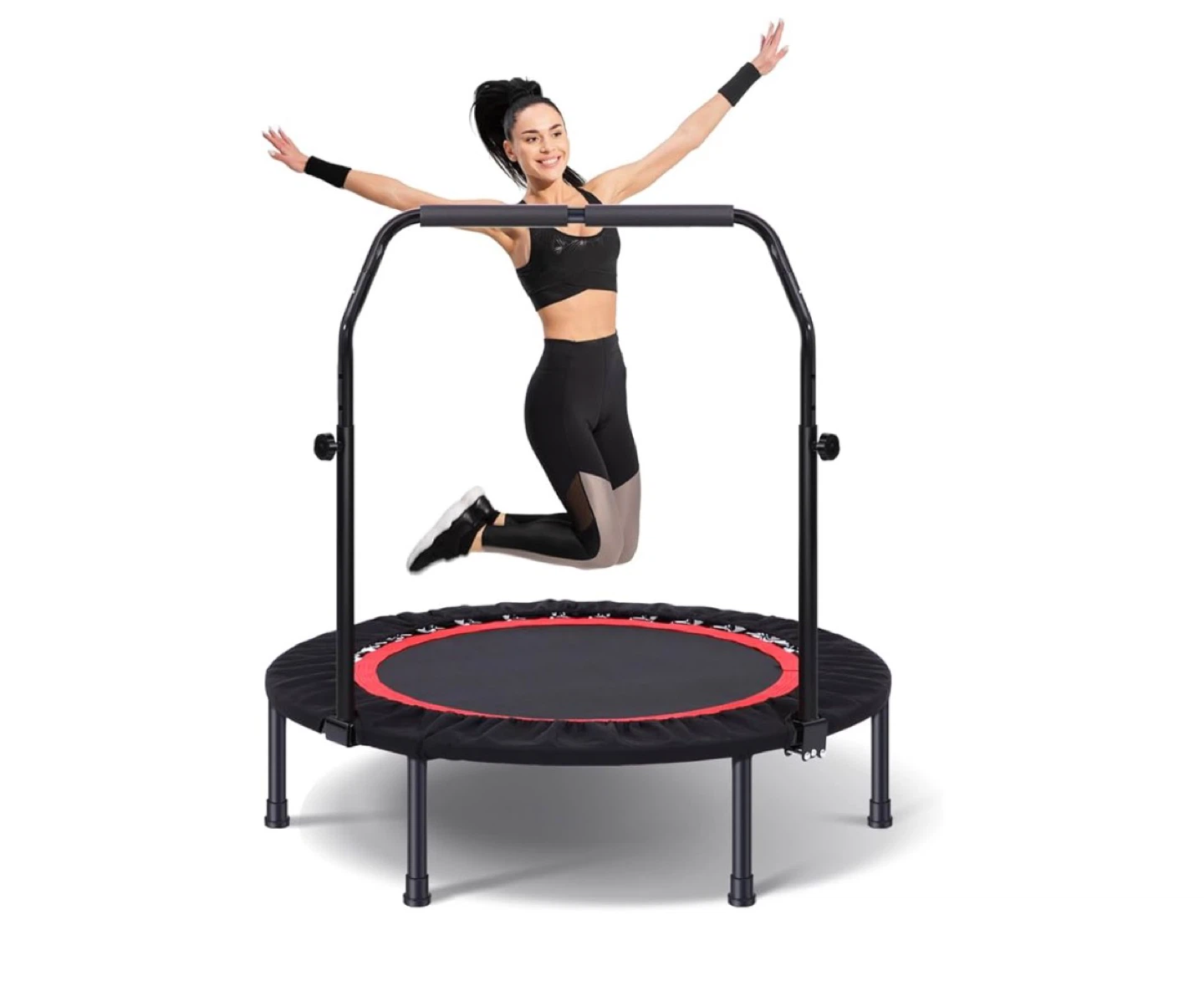 Foldable Rebounder Fitness Trampoline with Handle
