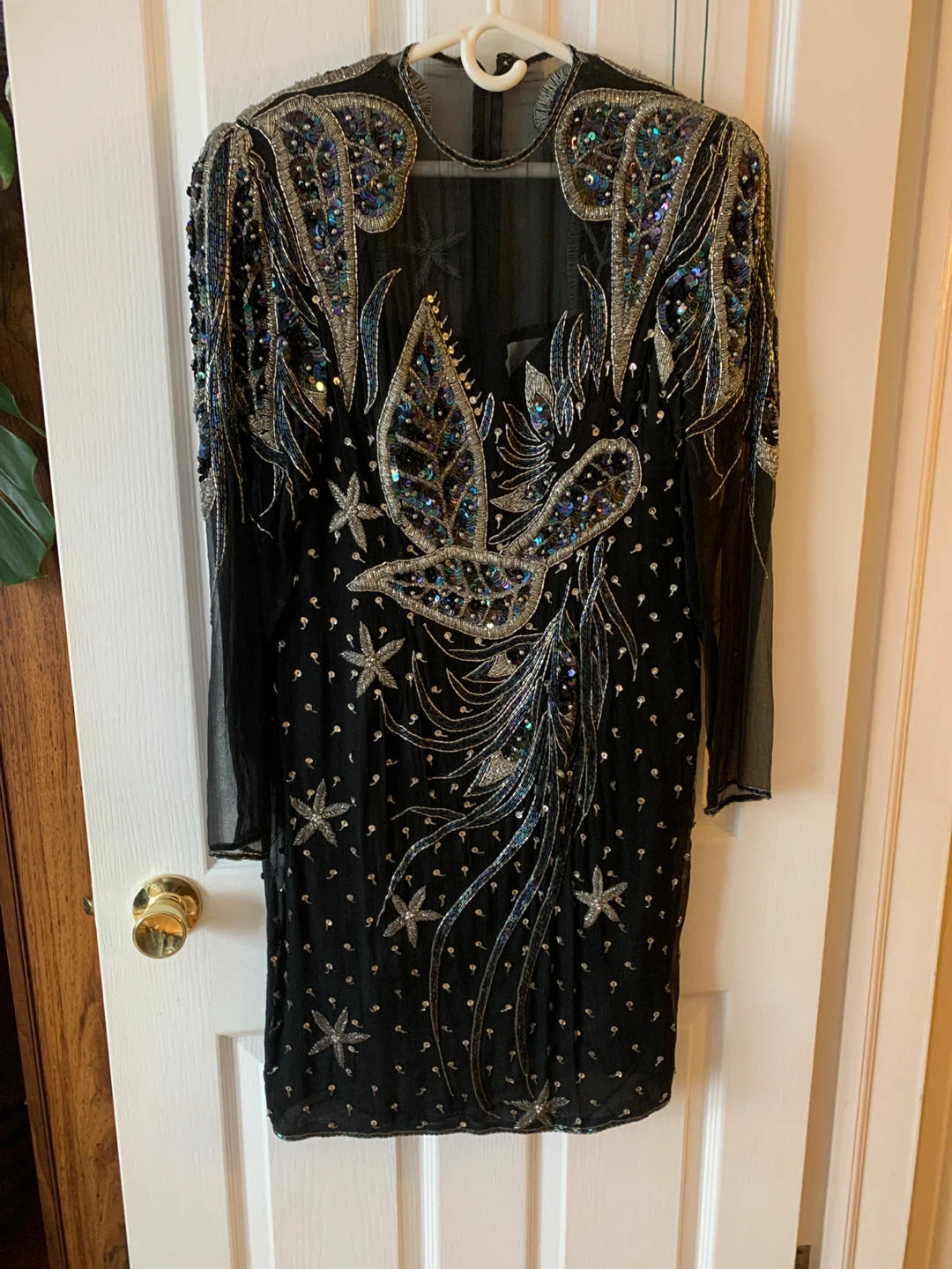 Embellished Black Beaded Dress
