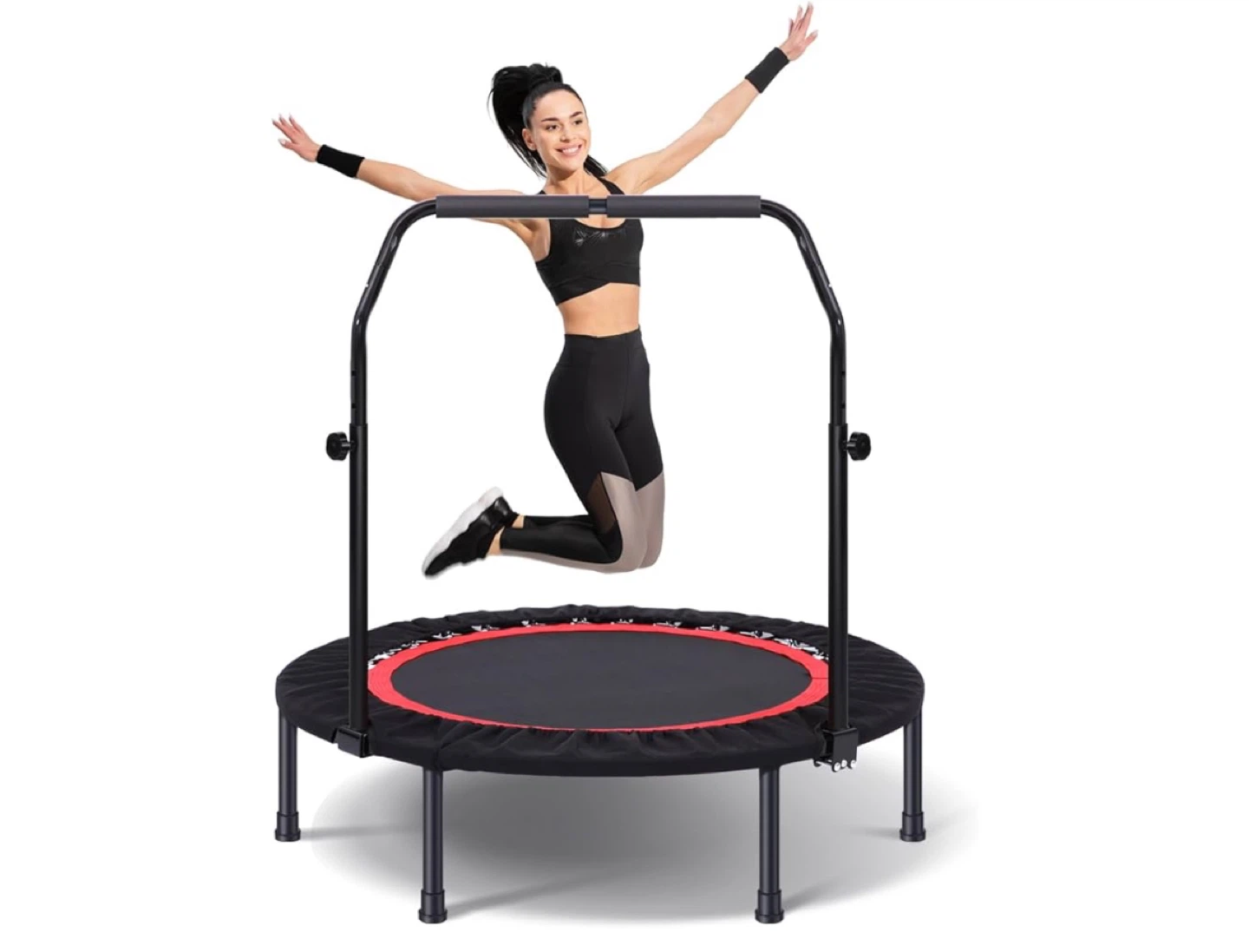 Adjustable Mini Rebounder Trampoline with Handle