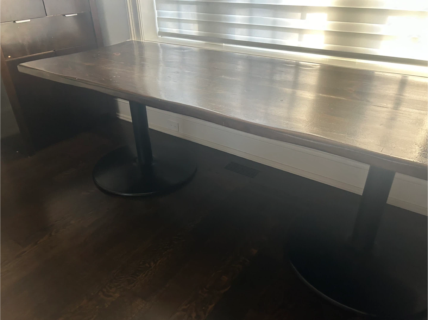 Wood Table with Black Pedestal Base - photo 2