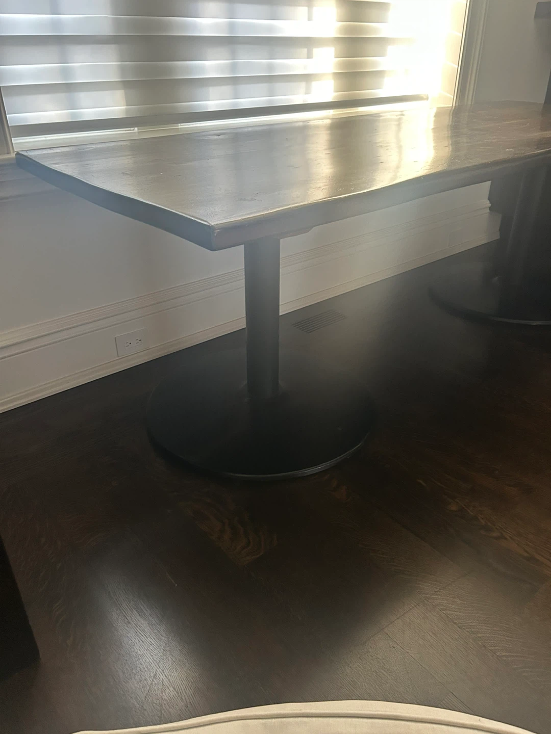 Wood Table with Black Pedestal Base - photo 3