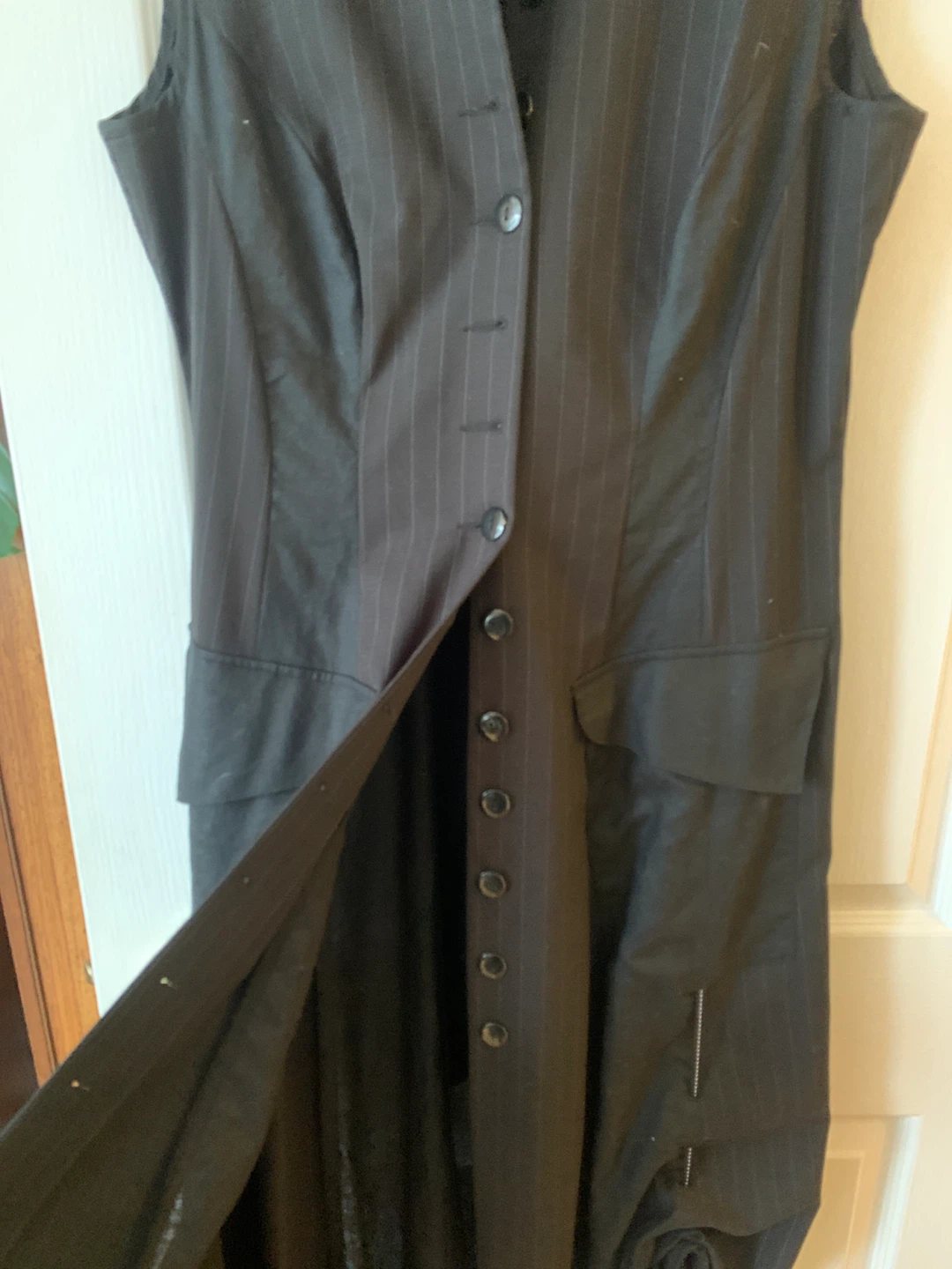 Annie Thompson Black Pinstripe Vest Dress XL/TG - photo 4