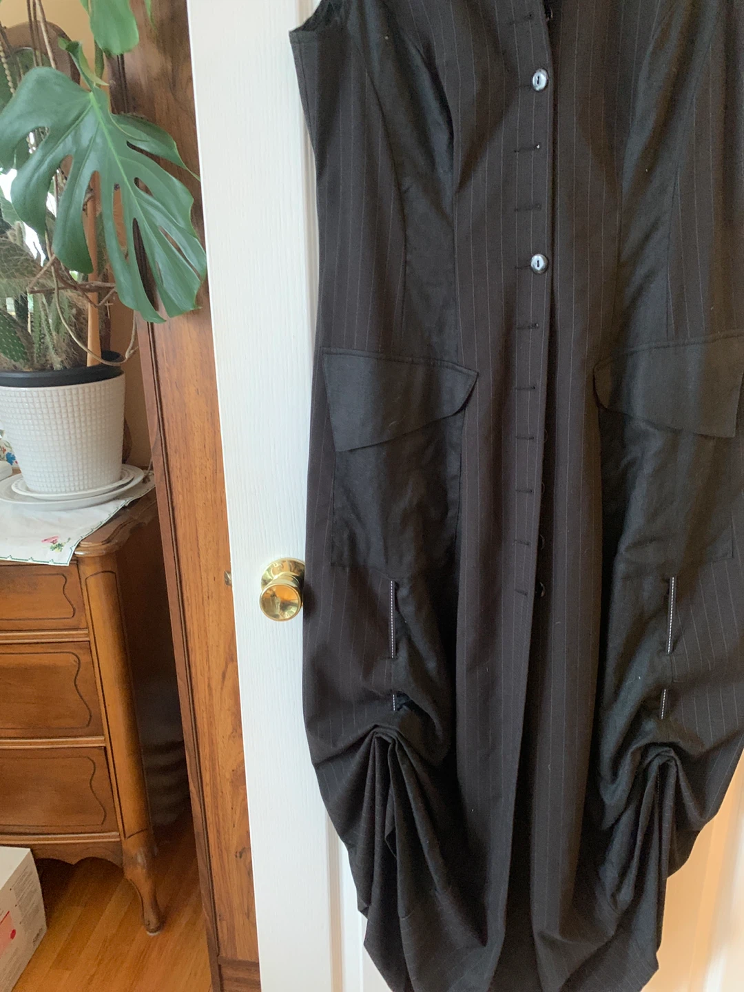 Annie Thompson Black Pinstripe Vest Dress XL/TG - photo 3