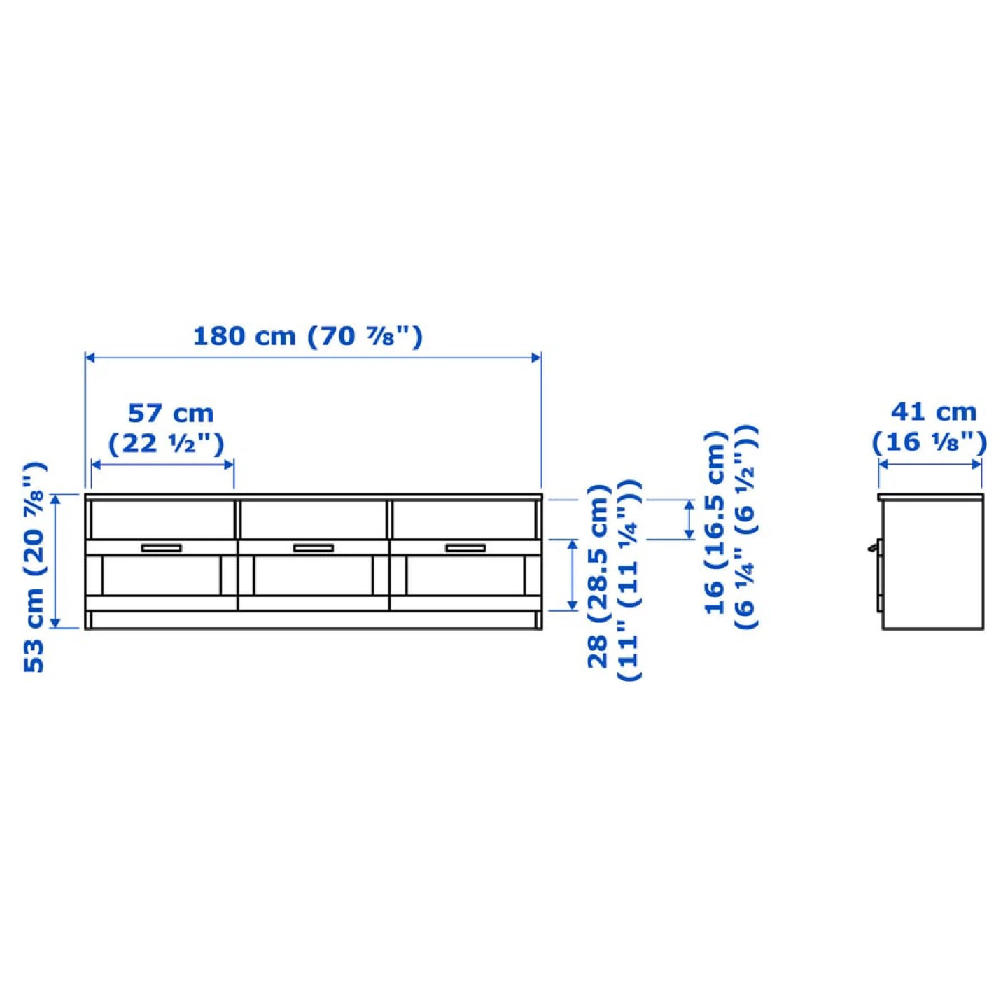 IKEA TV Stand with 3 large Drawers - photo 2