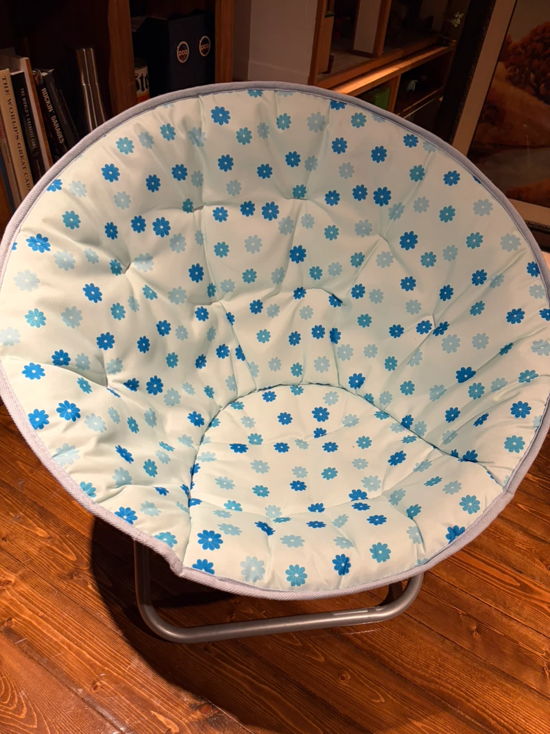 Kids Blue Floral Moon Chair - photo 2
