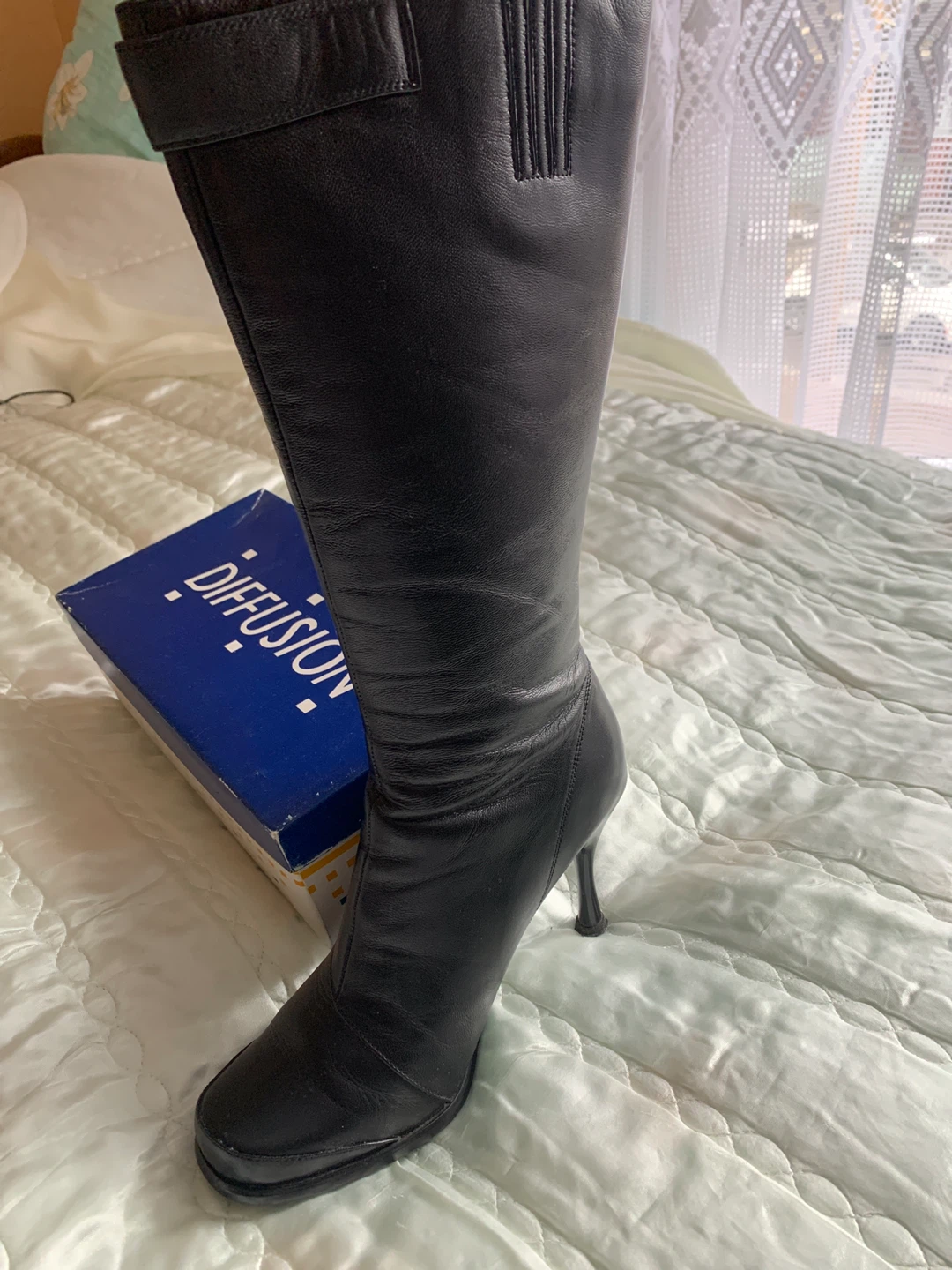 Diffusion Black Leather Heeled Boots - photo 2