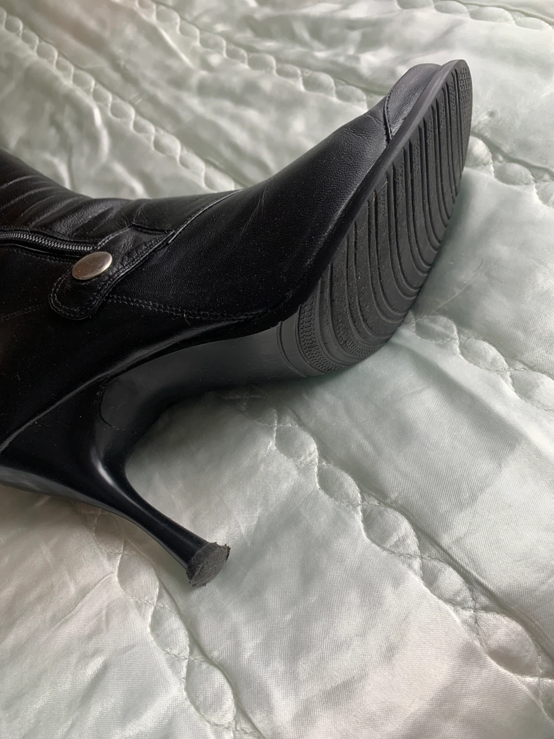 Diffusion Black Leather Heeled Boots - photo 4