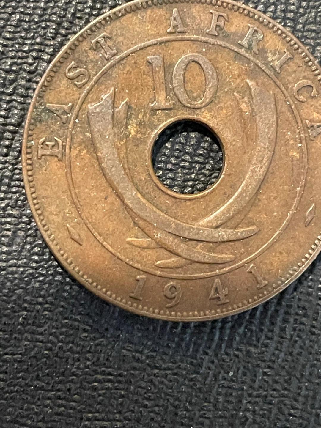 East Africa 1941 One Penny, Half Penny, and 10 Cents Coins - photo 2