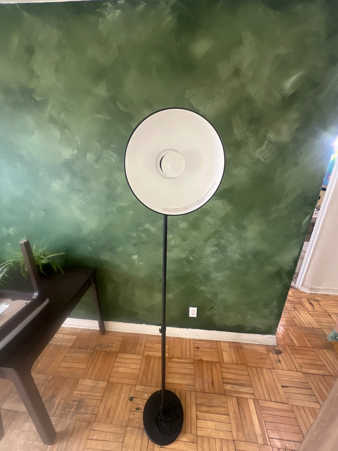 Black Floor Lamp with Adjustable Height