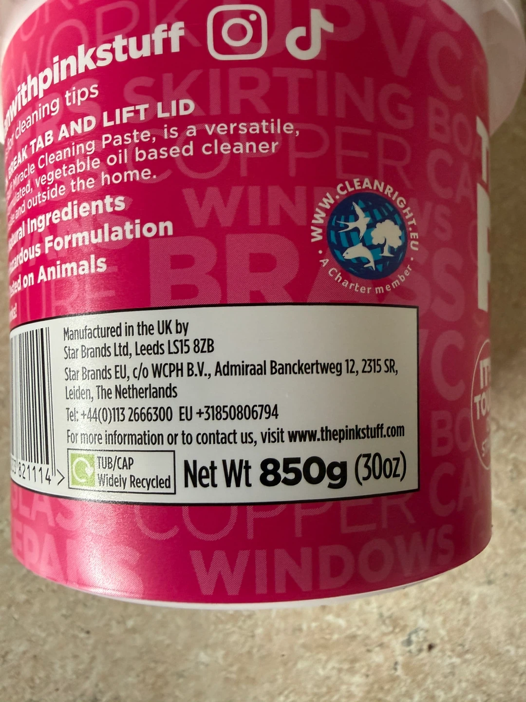 The Pink Stuff Miracle Cleaning Paste 850g - photo 2