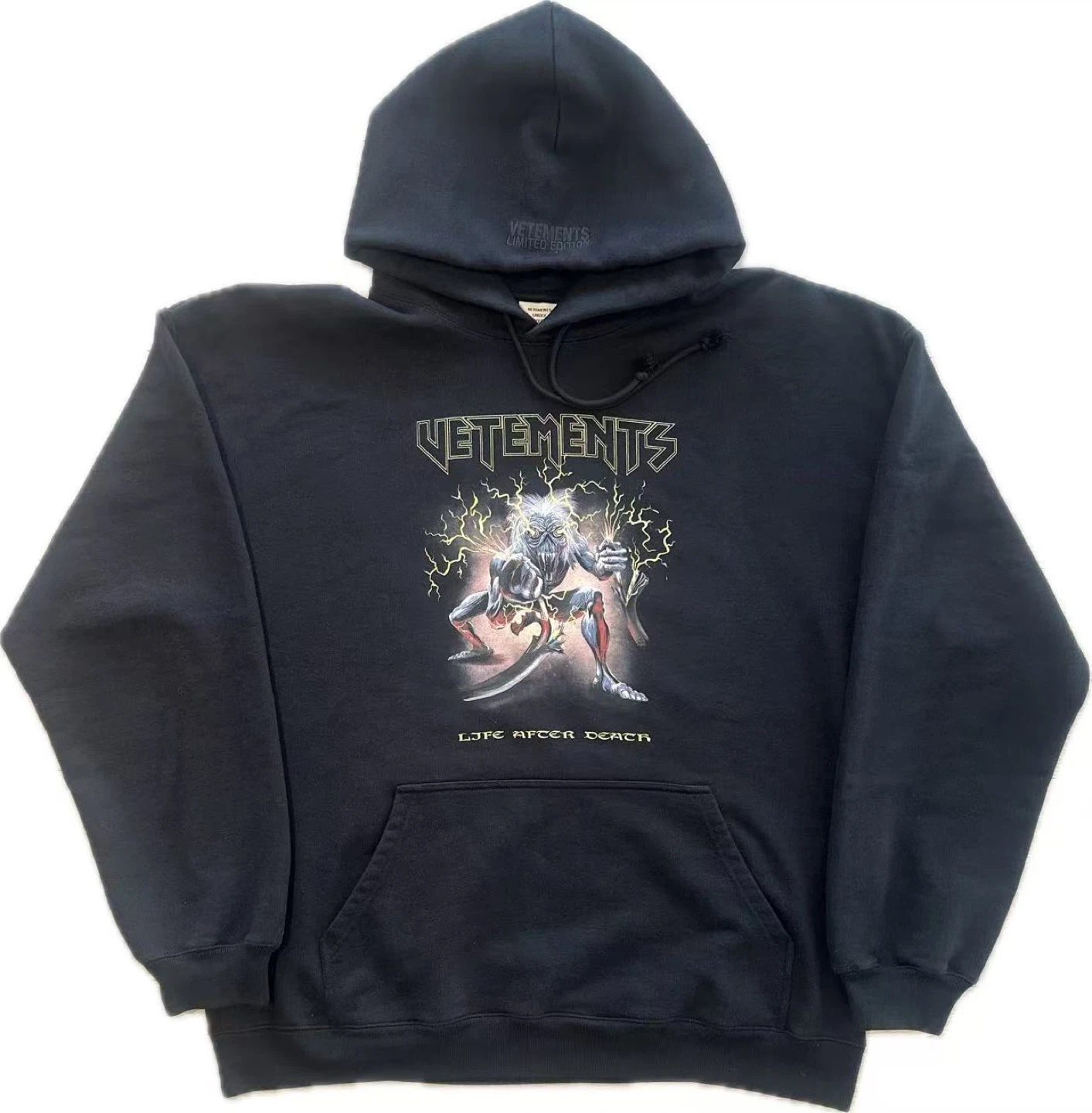 Vetements SS21 Electric Demon Black Hoodie