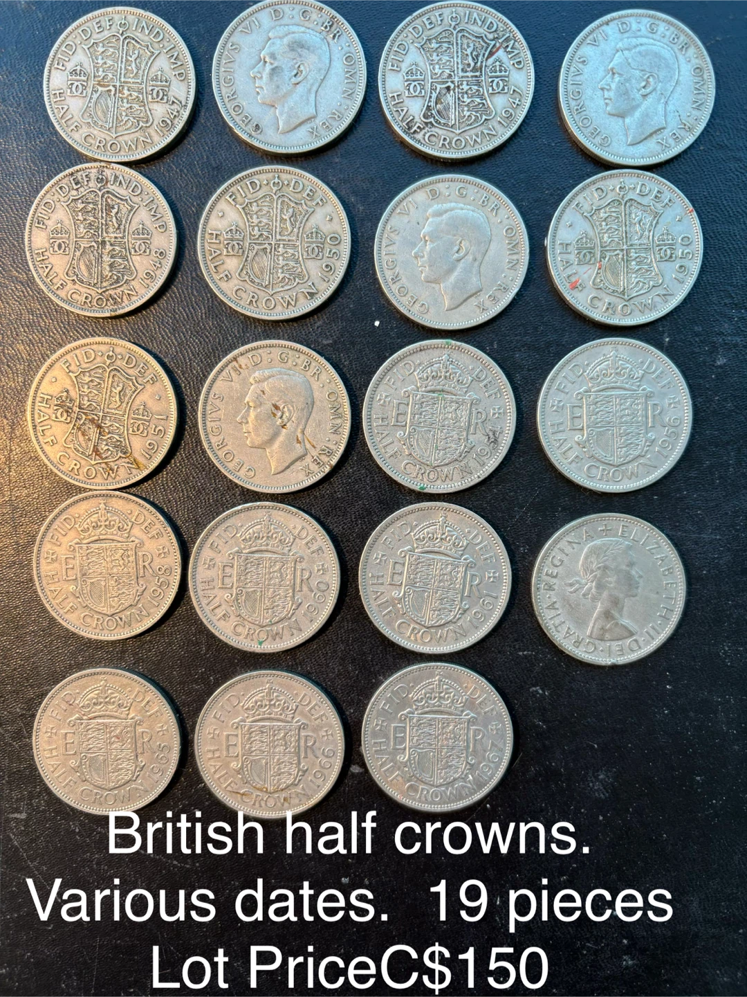 British Coins: Half Crowns, 3D, 1S, Florins - Various Dates
