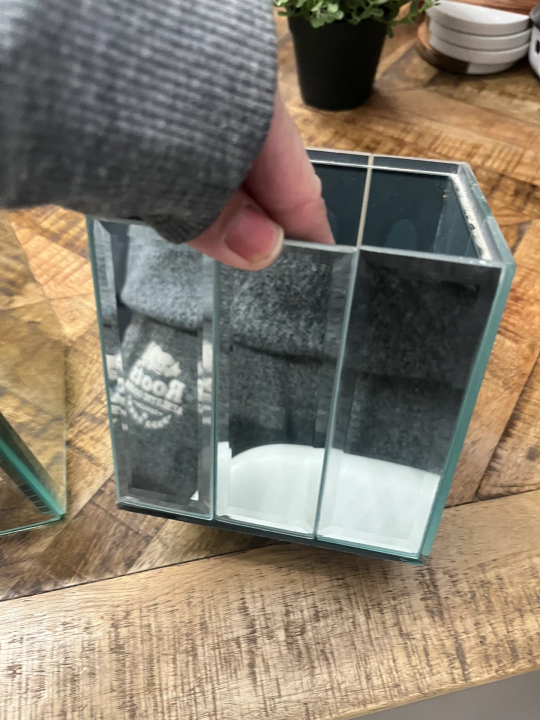 Mirrored Glass Square Decorative Box - photo 2