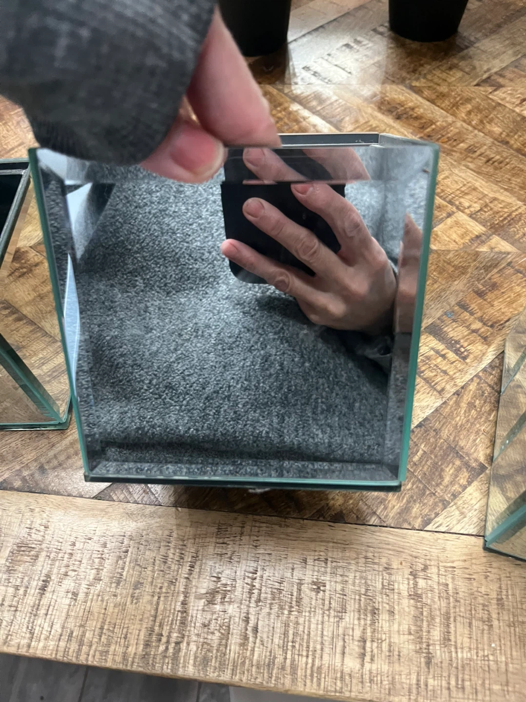 Mirrored Glass Square Decorative Box - photo 3