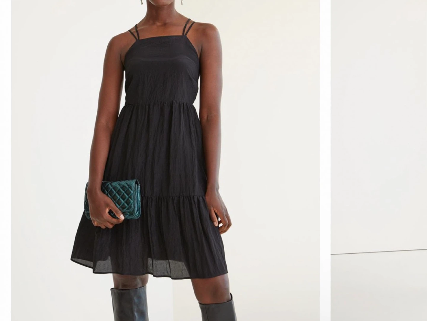 Sleeveless Tiered Taffeta Dress
