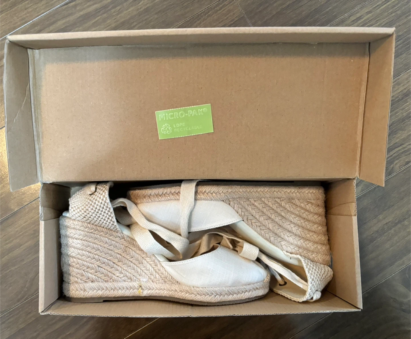 White Espadrille Wedge Shoes - Size 5.5