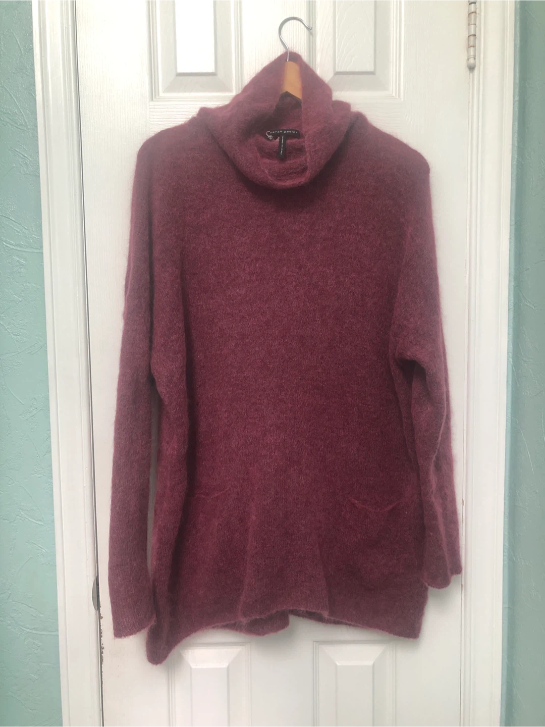 Sarah Pacini Mohair Wool Blend Turtleneck Sweater - One Size