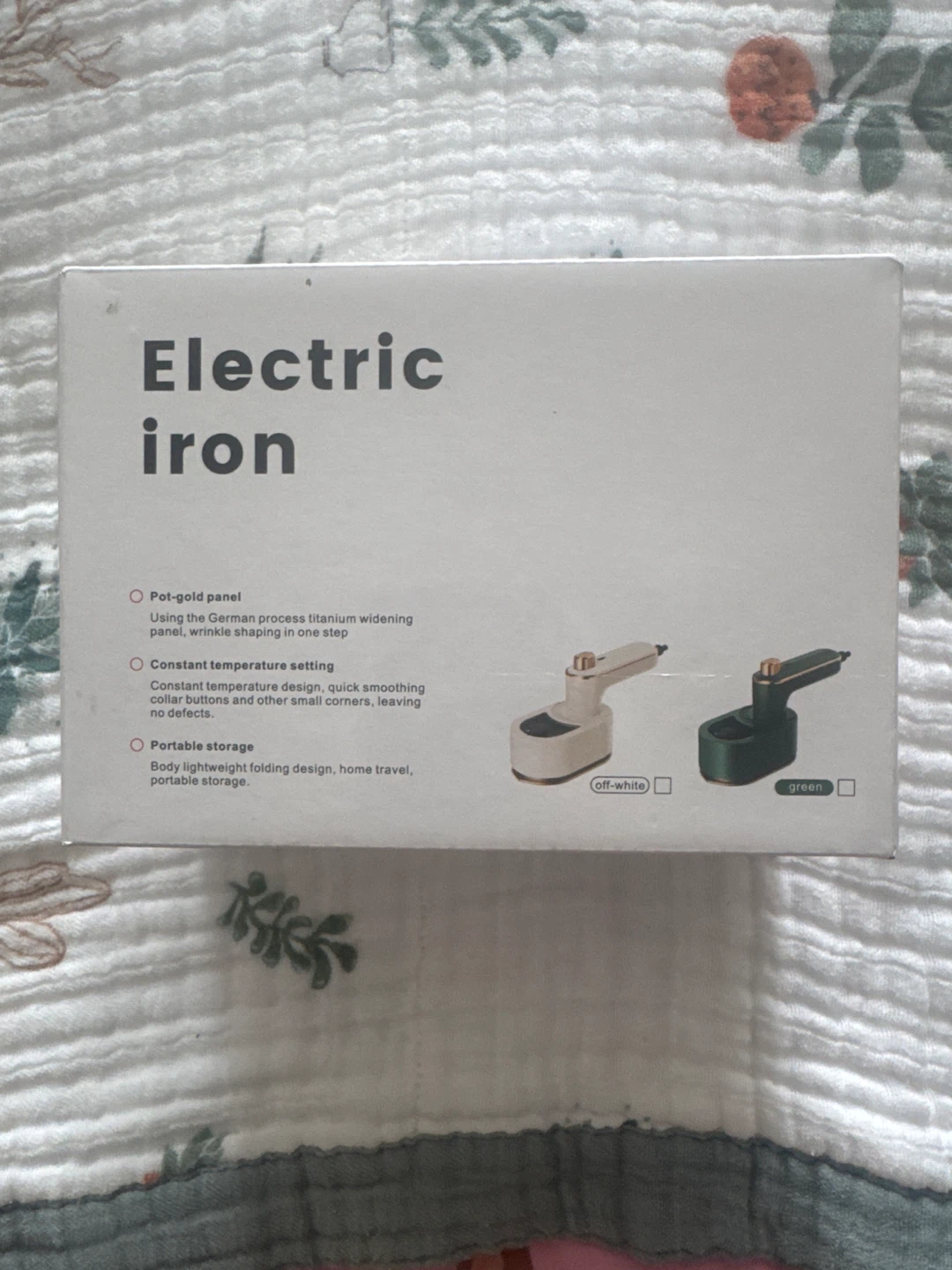 Forest Green Electric Iron - Portable and Folding Design - photo 2
