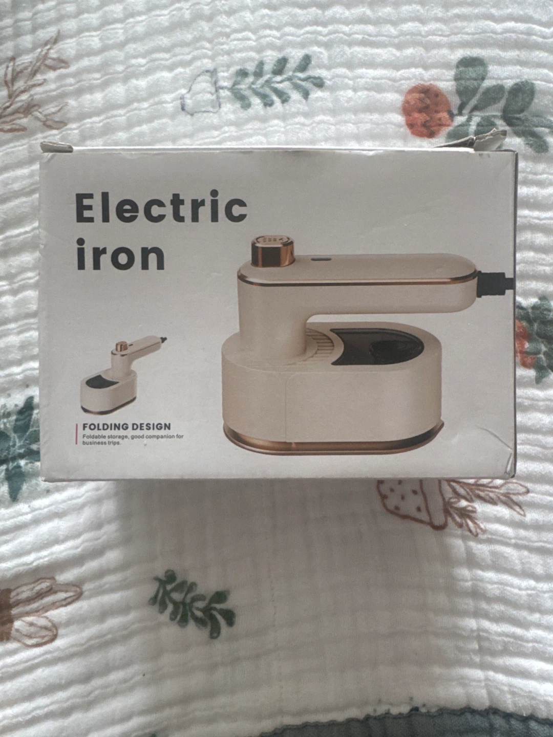 Forest Green Electric Iron - Portable and Folding Design