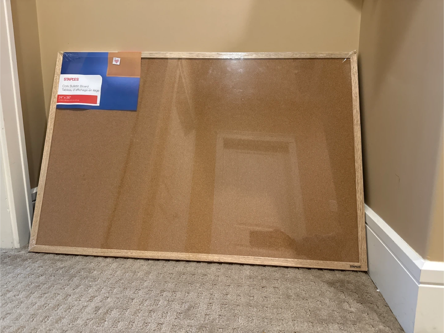 Staples Cork Bulletin Board 24" x 36"