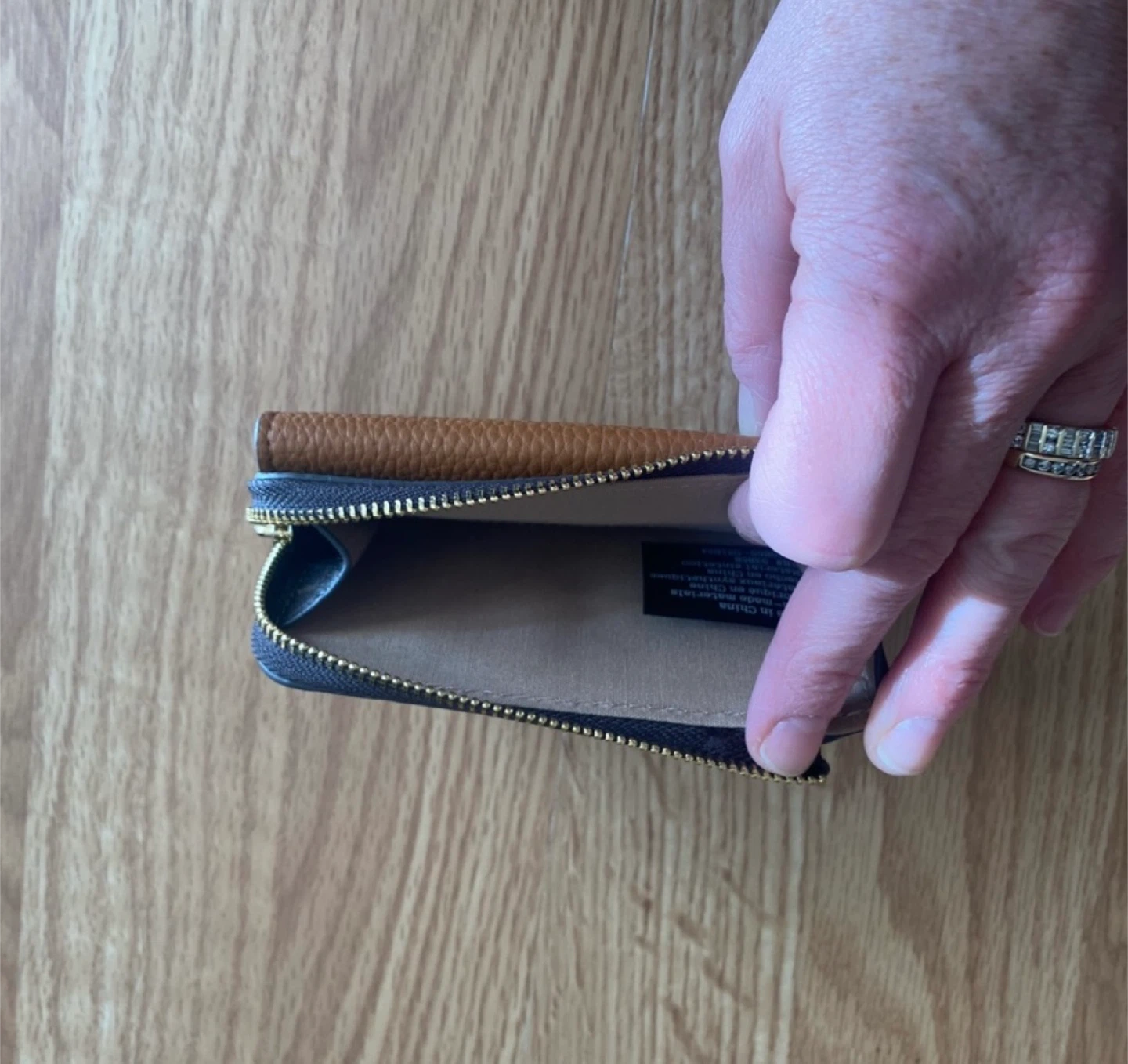 Brown and Tan monogrammed coin/card holder - photo 3