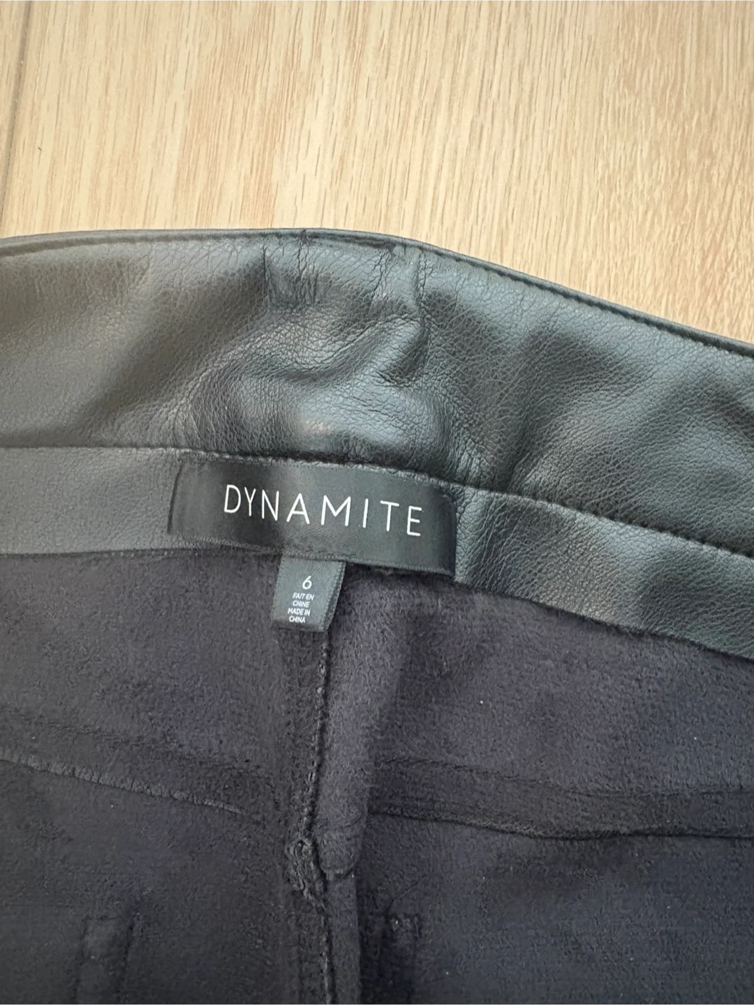 Dynamite Black Faux Leather Pants Size 6 - photo 4