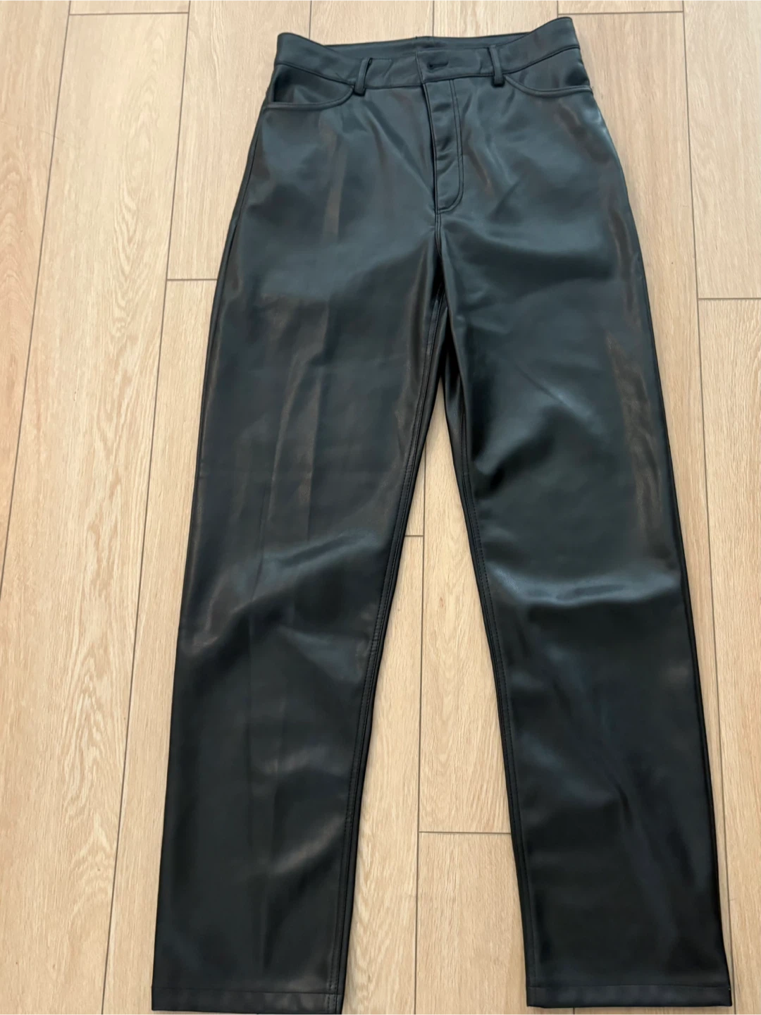 Dynamite Black Faux Leather Pants Size 6 - photo 2